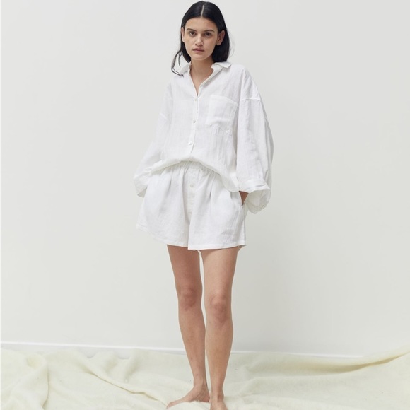 Deiji Studios Other - Deiji Studios 03 White Linen Pajama Set